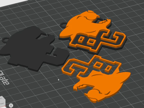 BC Lions keychain badge color printable and renderable 3D Print Model