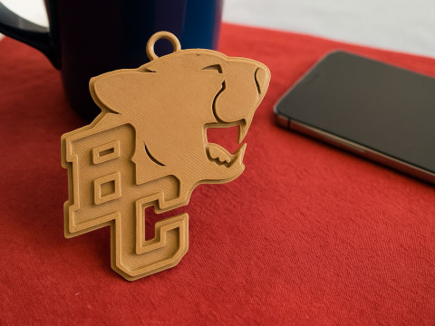 BC Lions keychain badge color printable and renderable Modèles 3D en vedette