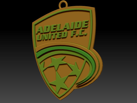 A-League adelaid united keychain badge color printable and renderable Modello di stampa 3D