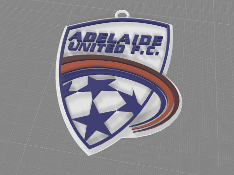 A-League adelaid united keychain badge color printable and renderable Modello di stampa 3D