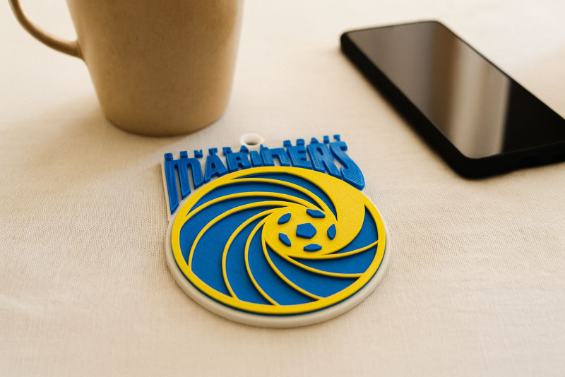 A-League central coast mariners keychain badge color printable and renderable 3D Print Model .c4d .max .obj .3ds .fbx .stl .blend