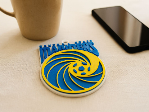 A-League central coast mariners keychain badge color printable and renderable 3D Print Model