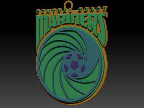A-League central coast mariners keychain badge color printable and renderable 3D Print Model