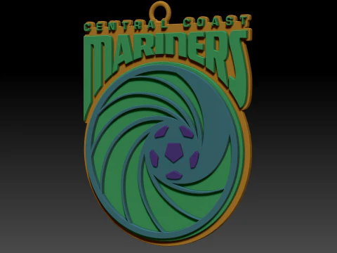 A-League central coast mariners keychain badge color printable and renderable 3D Print Model