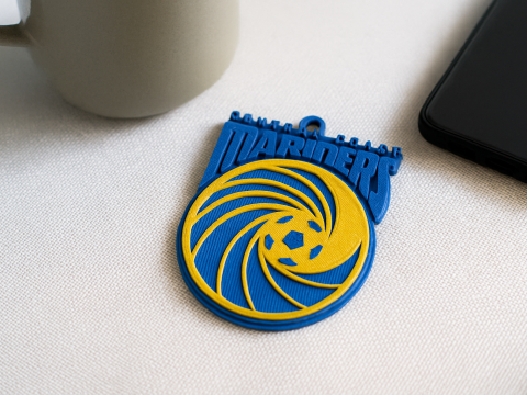 A-League central coast mariners keychain badge color printable and renderable 3D Print Model