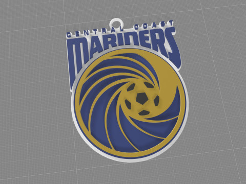 A-League central coast mariners keychain badge color printable and renderable 3D Print Model