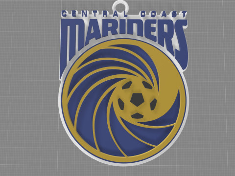 A-League central coast mariners keychain badge color printable and renderable 3D Print Model