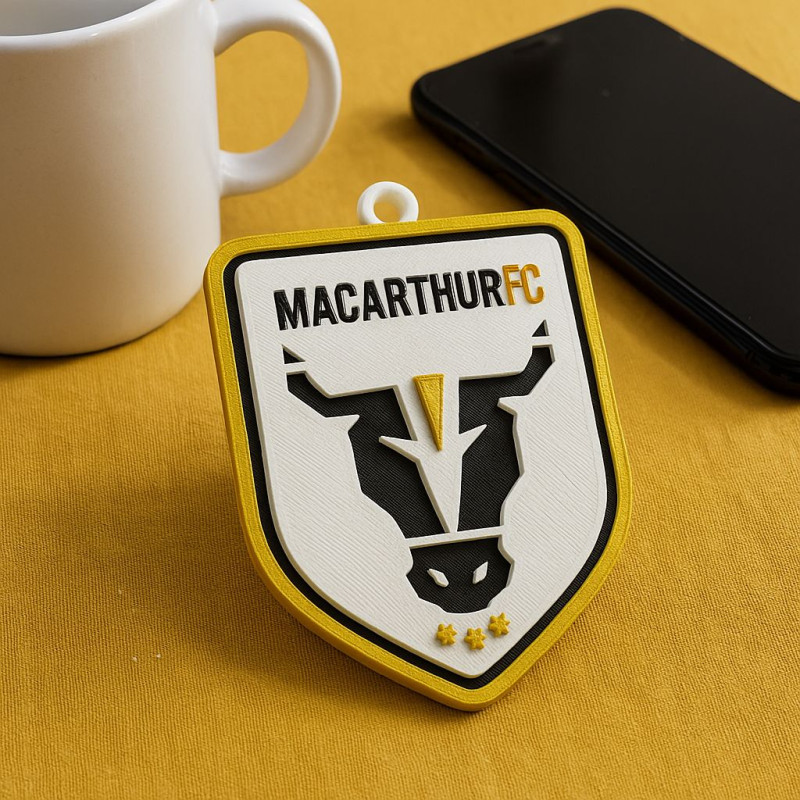 A-League macarthur fc keychain badge color printable and renderable 3D Baskı Modeli .c4d .max .obj .3ds .fbx .stl .blend