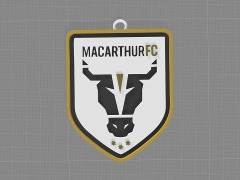 A-League macarthur fc keychain badge color printable and renderable 3D Print Model
