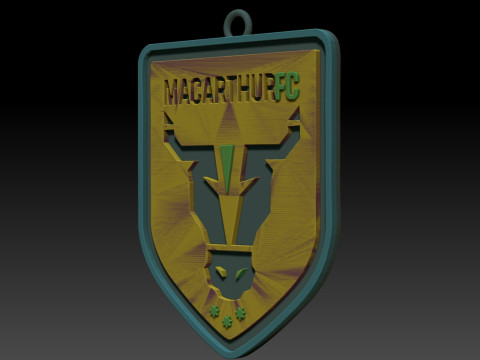 A-League macarthur fc keychain badge color printable and renderable 3D Baskı Modeli