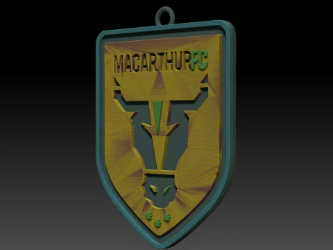 A-League macarthur fc keychain badge color printable and renderable 3D Print Model