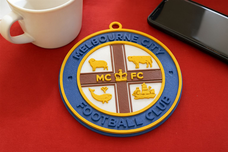 A-League melbourne city fc keychain badge color printable and renderable 3D Принт Модель .c4d .max .obj .3ds .fbx .stl .blend