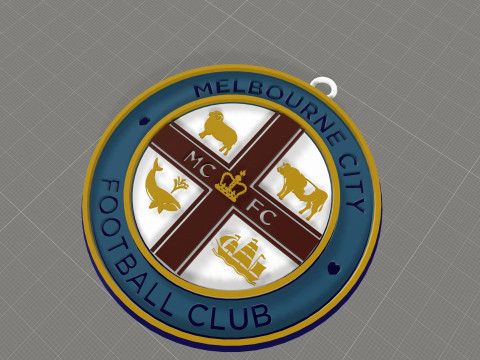 A-League melbourne city fc keychain badge color printable and renderable 3D Принт Модель