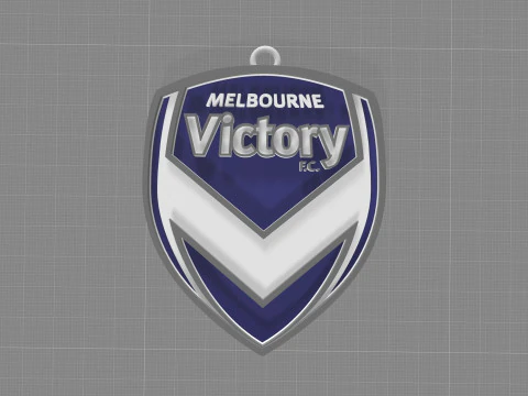 A-League melbourne victory keychain badge color printable and renderable 3D Print Model