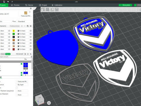 A-League melbourne victory keychain badge color printable and renderable 3D Принт Модель