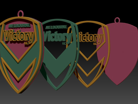 A-League melbourne victory keychain badge color printable and renderable 3D Принт Модель