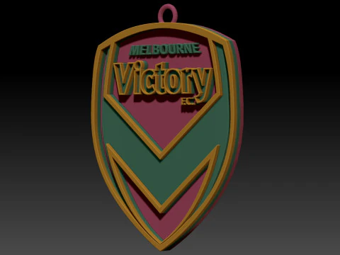 A-League melbourne victory keychain badge color printable and renderable 3D Print Model