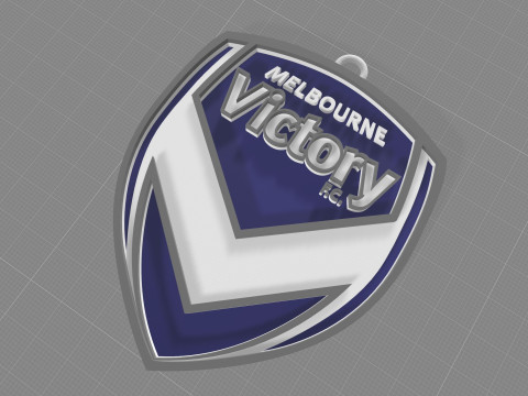 A-League melbourne victory keychain badge color printable and renderable 3D Принт Модель
