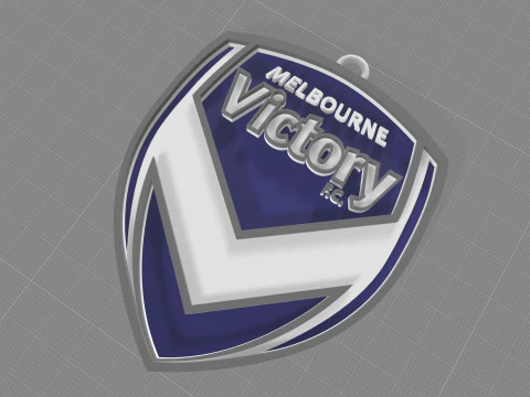 A-League melbourne victory keychain badge color printable and renderable 3D Print Model