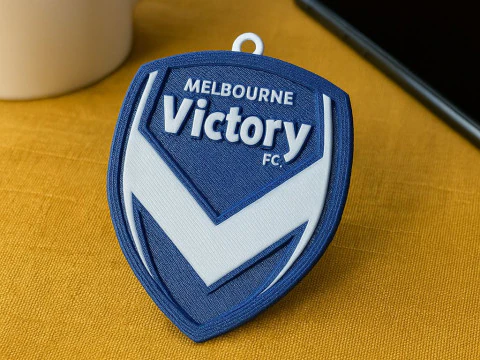 A-League melbourne victory keychain badge color printable and renderable 3D Print Model