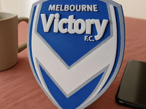 A-League melbourne victory keychain badge color printable and renderable 3D Print Model