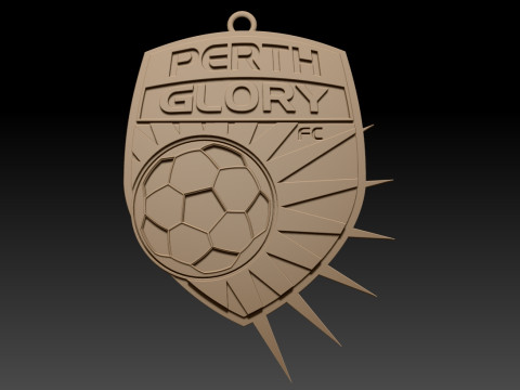 A-League Perth Glory FC keychain badge color printable and renderable Modello di stampa 3D