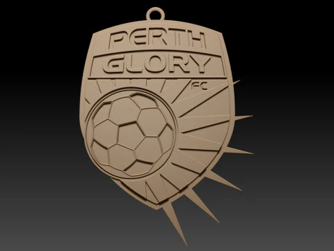 A-League Perth Glory FC keychain badge color printable and renderable 3D Print Model