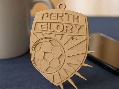 A-League Perth Glory FC keychain badge color printable and renderable 3D Print Model