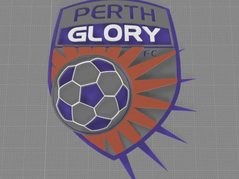 A-League Perth Glory FC keychain badge color printable and renderable 3D Print Model