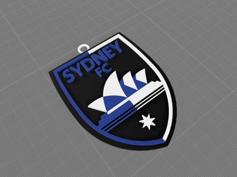 A-League sydney fc keychain badge color printable and renderable Modello di stampa 3D