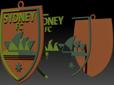A-League sydney fc keychain badge color printable and renderable Modello di stampa 3D