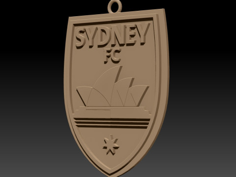 A-League sydney fc keychain badge color printable and renderable Modello di stampa 3D
