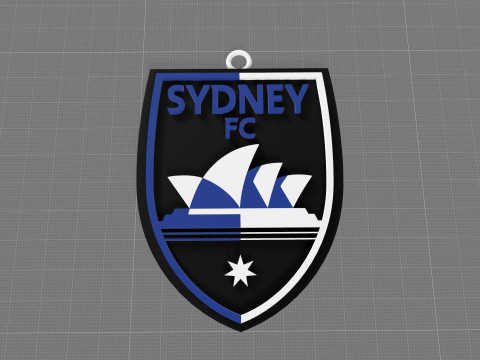A-League sydney fc keychain badge color printable and renderable Modello di stampa 3D