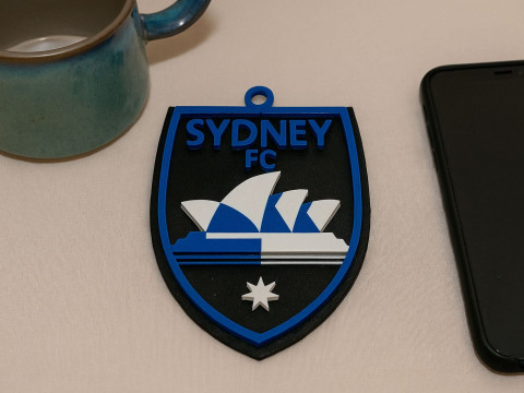 A-League sydney fc keychain badge color printable and renderable Modello di stampa 3D