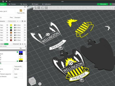 A-League wellington phoenix fc keychain badge color printable and renderable 3D Print Model