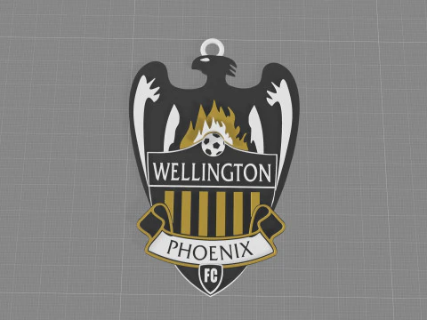A-League wellington phoenix fc keychain badge color printable and renderable 3D Print Model