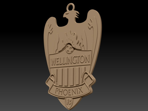 A-League wellington phoenix fc keychain badge color printable and renderable 3D Baskı Modeli