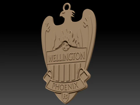 A-League wellington phoenix fc keychain badge color printable and renderable 3D Print Model