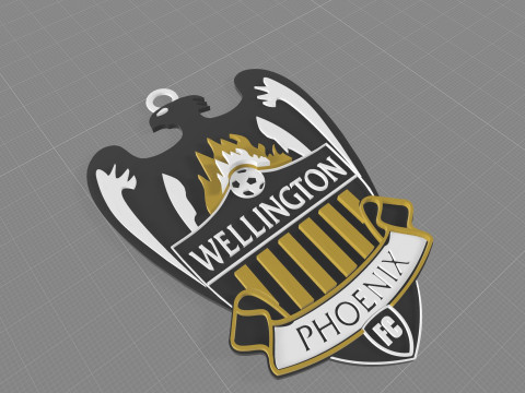 A-League wellington phoenix fc keychain badge color printable and renderable 3D Baskı Modeli