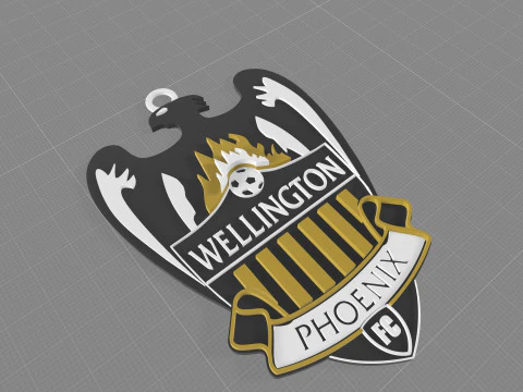 A-League wellington phoenix fc keychain badge color printable and renderable 3D Print Model