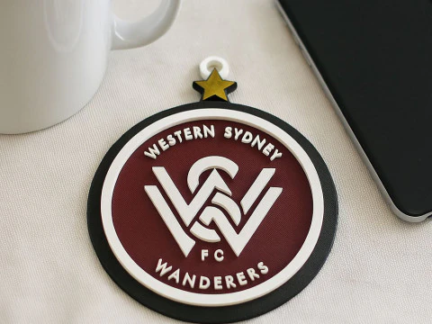 A-League western sydney wanderers badge color printable and renderable 3D Print Model