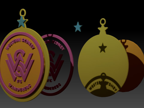 A-League western sydney wanderers badge color printable and renderable 3D Druckmodell