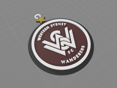 A-League western sydney wanderers badge color printable and renderable 3D Druckmodell