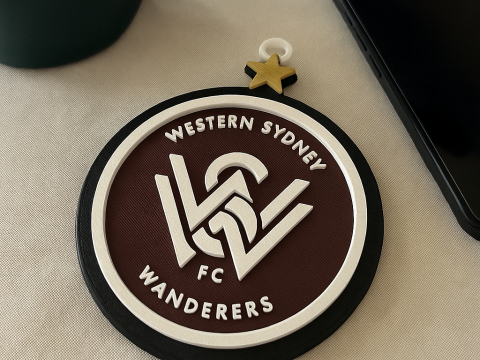 A-League western sydney wanderers badge color printable and renderable 3D Druckmodell