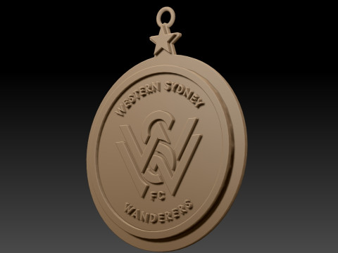 A-League western sydney wanderers badge color printable and renderable 3D Druckmodell