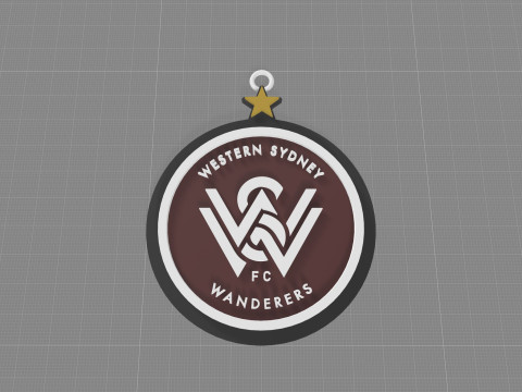 A-League western sydney wanderers badge color printable and renderable 3D Druckmodell
