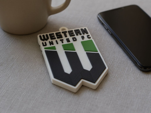 A-League western united badge color printable and renderable 3D Print Model