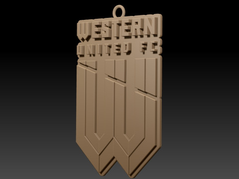 A-League western united badge color printable and renderable 3D 打印模型