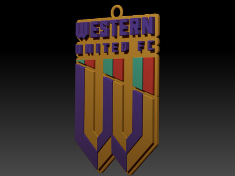 A-League western united badge color printable and renderable 3D 打印模型