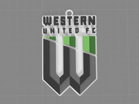 A-League western united badge color printable and renderable 3D 打印模型